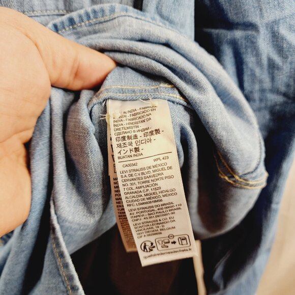 Levi's Dark Blue Relaxed Fit Jackson Worker Button Up Denim Shirt Size XXL - Picture 8 of 12